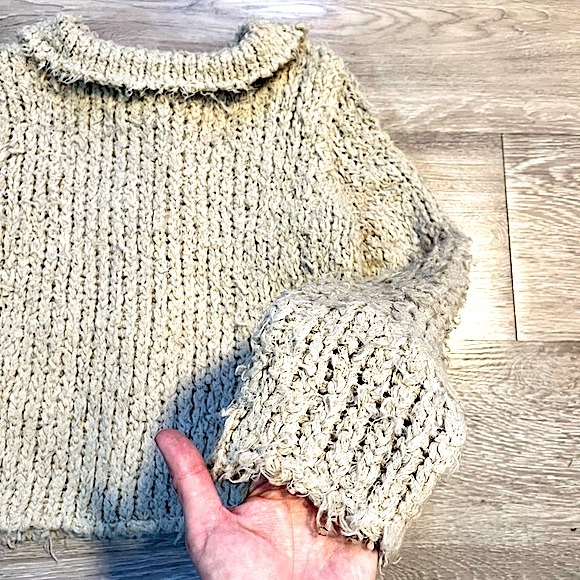 FREE PEOPLE • Knitted Button-Up Sweater Coat • Size XS • Beige Tan Brown Black - Picture 12 of 15